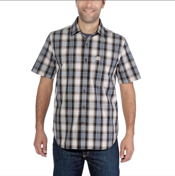 Carhartt Other - Carhartt Men Essential Button Down Relaxed Fit Short Sleeve Plaid Shirt  Medium